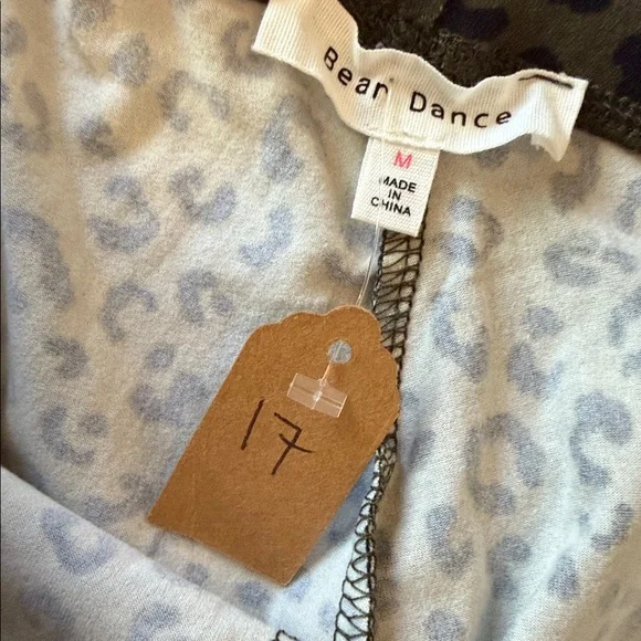 Bear Dance Cheetah Print Olive Green Black Bell Bottom Leggings Womens - Picture 3 of 4